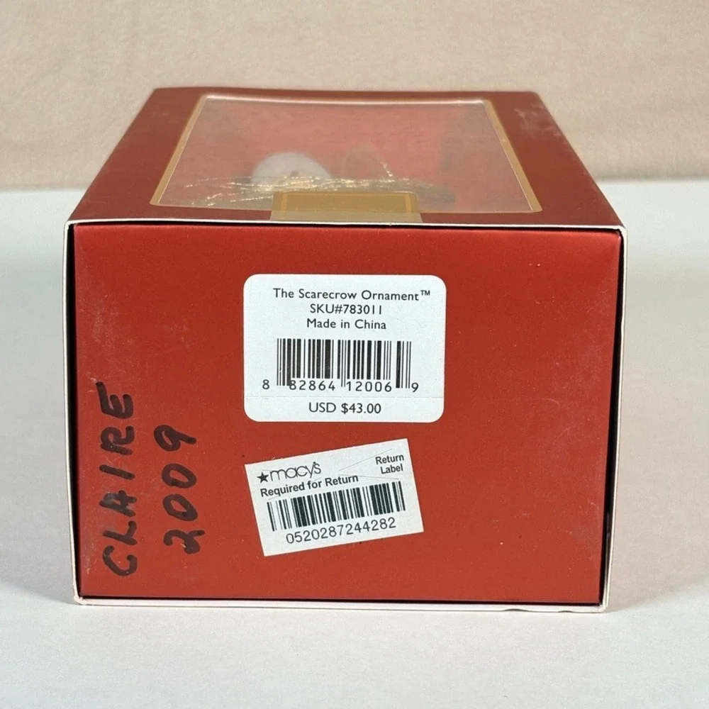 Lenox SCARECROW‎ ORNAMENT Wizard of Oz Porcelain Christmas Ornament in Box